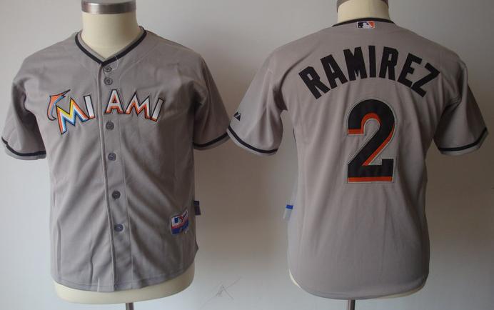 Kids Miami Marlins 2 Hanley Ramirez Grey MLB Jerseys Cheap