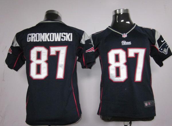 Kids Nike New England Patriots 87 Rob Gronkowski Blue Nike NFL Jerseys Cheap