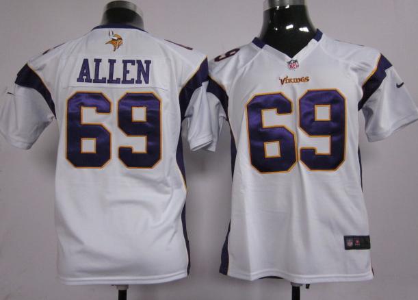 Kids Nike Minnesota Vikings 69# Jared Allen White Nike NFL Jerseys Cheap