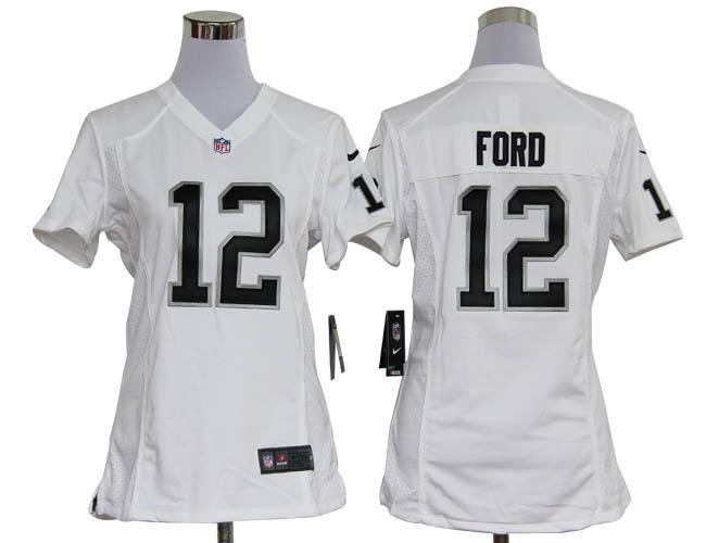 Cheap Women Nike Oakland Raiders #12 Jacoby Ford White Nike NFL Jerseys