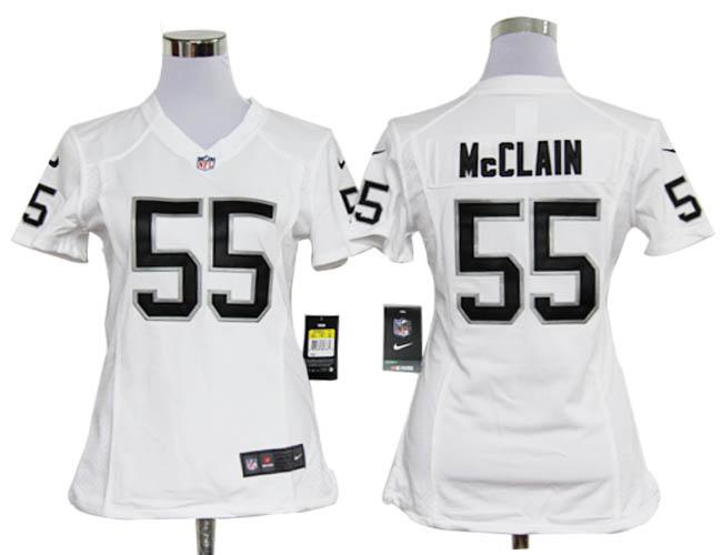 Cheap Women Nike Oakland Raiders #55 Rolando McClain White Nike NFL Jerseys