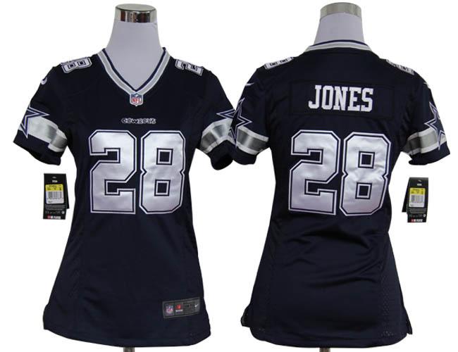 Cheap Women Nike Dallas Cowboys 28# Felix Jones Blue Nike NFL Jerseys
