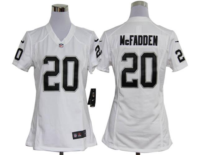 Cheap Women Nike Oakland Raiders #20 Darren McFadden White Nike NFL Jerseys