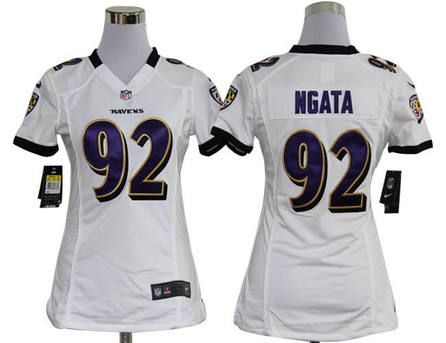Cheap Women Nike Baltimore Ravens #92 Haloti Ngata White Nike NFL Jerseys