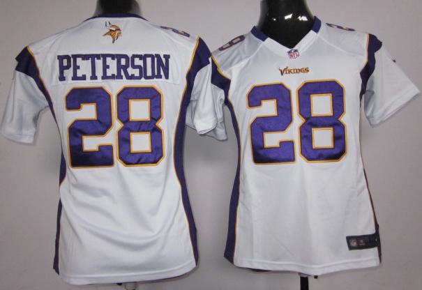 Cheap Women Nike Minnesota Vikings 28# Adrian Peterson White Nike NFL Jerseys