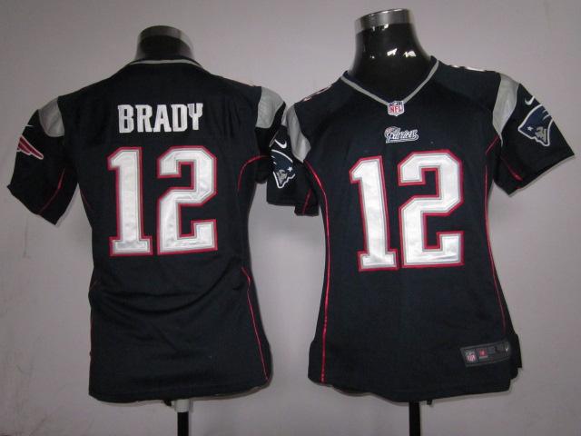Cheap Women Nike New England Patriots 12 Tom Brady Blue Nike NFL Jersey