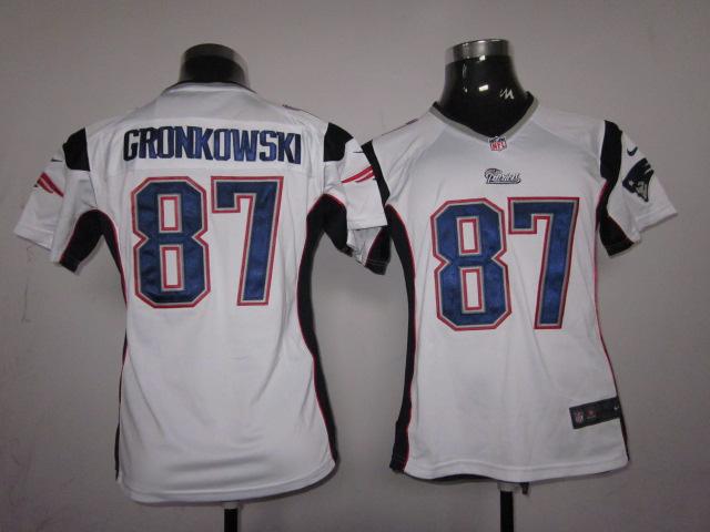 Cheap Women Nike New England Patriots 87 Rob Gronkowski White Nike NFL Jerseys