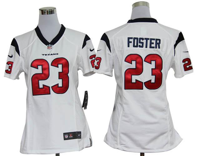 Cheap Women Nike Houston Texans #23 Arian Foster White Nike NFL Jerseys
