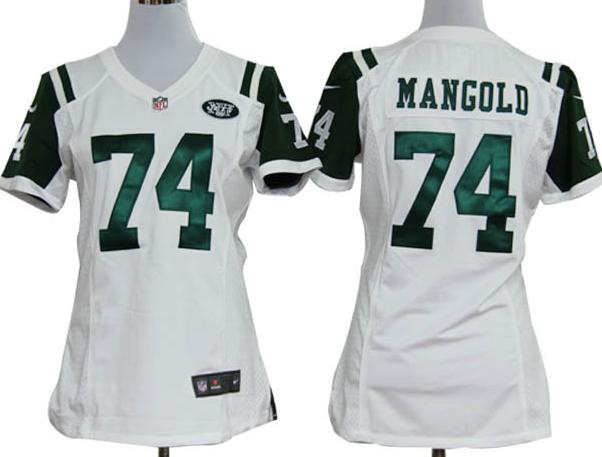 Cheap Women Nike New York Jets 74# Nick Mangold White Nike NFL Jerseys