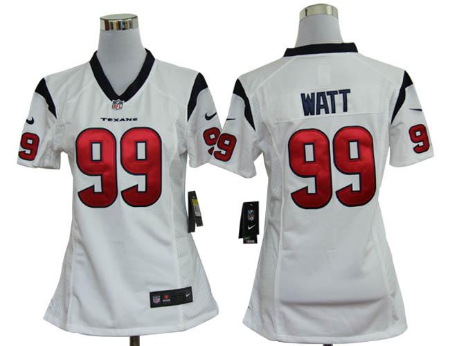 Cheap Women Nike Houston Texans 99 Watt White Nike NFL Jerseys
