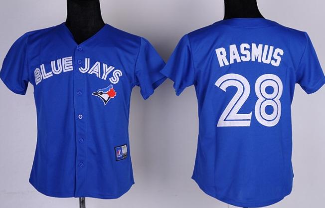 Women Toronto Blue Jays 28 Colby Rasmus Blue MLB Jerseys Women Toronto Blue Jays 28 Colby Rasmus Blue MLB Jerseys