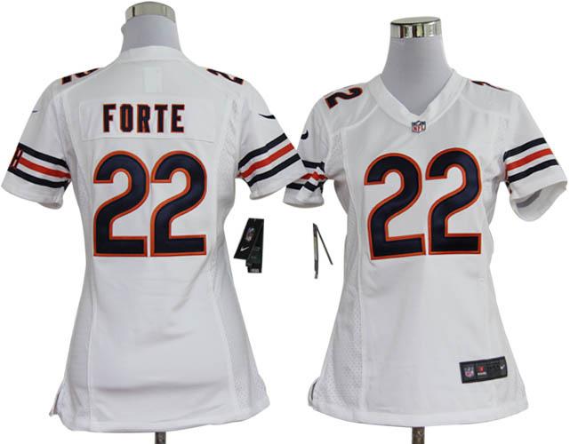 Cheap Women Nike Chicago Bears 22# Matt Forte White Nike NFL Jerseys