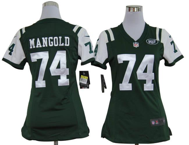 Cheap Women Nike New York Jets 74# Nick Mangold Green Nike NFL Jerseys