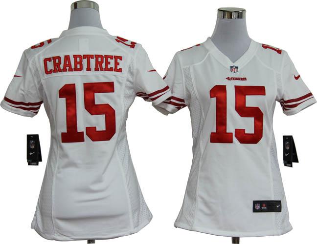 Cheap Women Nike San Francisco 49ers #15 Michael Crabtree White Nike NFL Jerseys