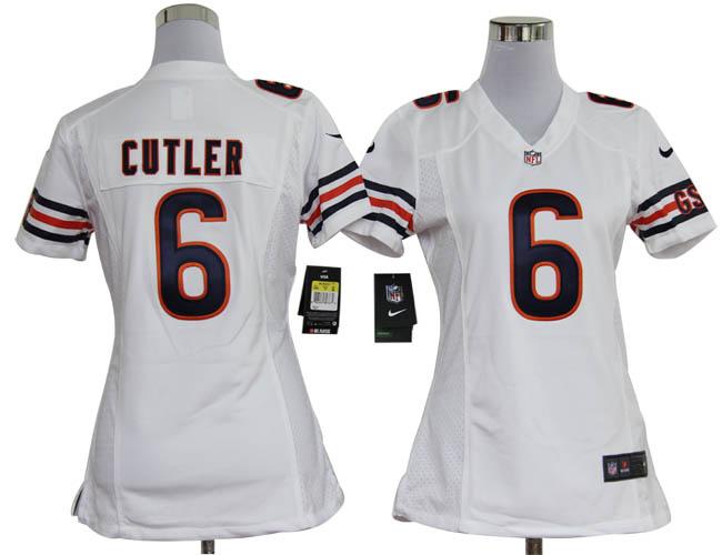 Cheap Women Nike Chicago Bears 6# Jay Cutler White Nike NFL Jerseys