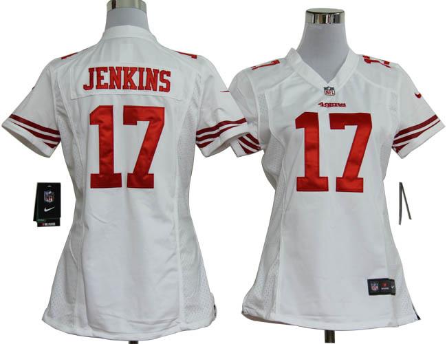 Cheap Women Nike San Francisco 49ers 17# A.J.Jenkins White Nike NFL Jerseys
