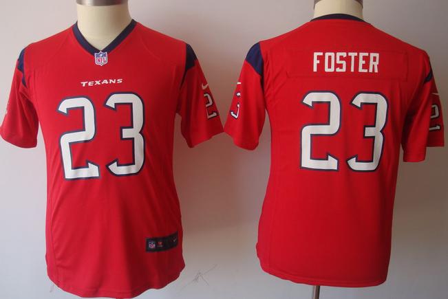 Kids Nike Houston Texans #23 Arian Foster Red Nike NFL Jerseys Cheap