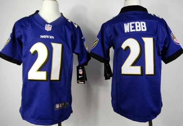 Kids Nike Baltimore Ravens #21 Lardarius Webb Purple Nike NFL Jerseys Cheap