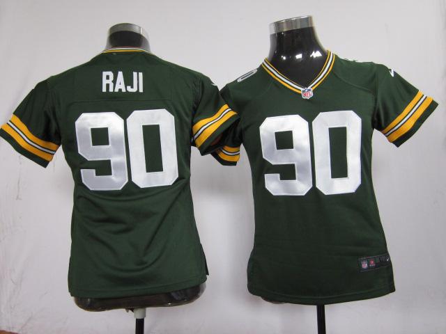 Cheap Women Nike Green Bay Packers #90 B.J. Raji Green Nike NFL Jerseys