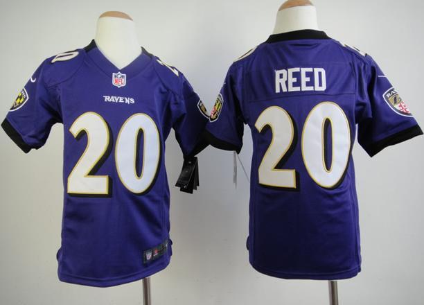 Kids Nike Baltimore Ravens #20 Ed Reed Purple Nike NFL Jerseys Cheap