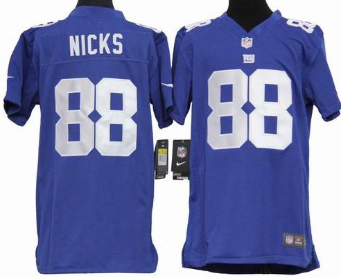 Kids Nike New York Giants 88# Hakeem Nicks Blue Nike NFL Jerseys Cheap