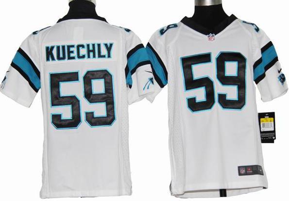 Kids Nike Carolina Panthers 59 Kuechly White Nike NFL Jersey Cheap