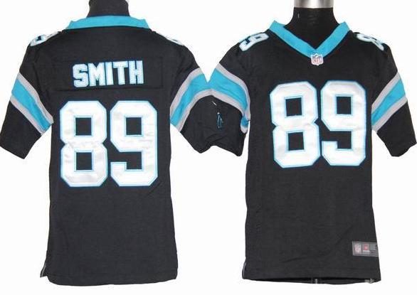 Kids Nike Carolina Panthers #89 Steve Smith Black Nike NFL Jerseys Cheap