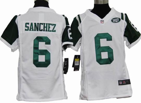Kids Nike New York Jets 6# Mark Sanchez White Nike NFL Jerseys Cheap