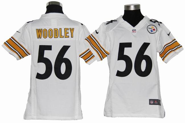 Kids Nike Pittsburgh Steelers #56 Lamarr Woodley White Nike NFL Jerseys Cheap