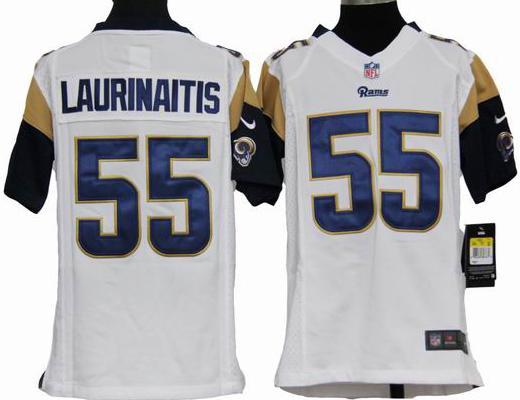 Kids Nike St.Louis Rams 55# James Laurinaitis White Nike NFL Jerseys Cheap