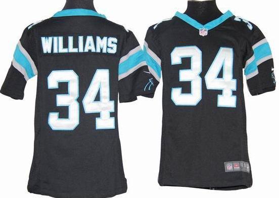 Kids Nike Carolina Panthers #34 DeAngelo Williams Black Nike NFL Jerseys Cheap