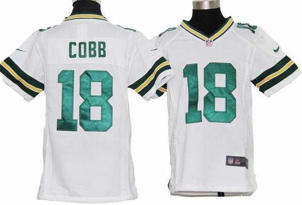 Kids Nike Green Bay Packers #18 Randall Cobb White Nike NFL Jerseys Cheap