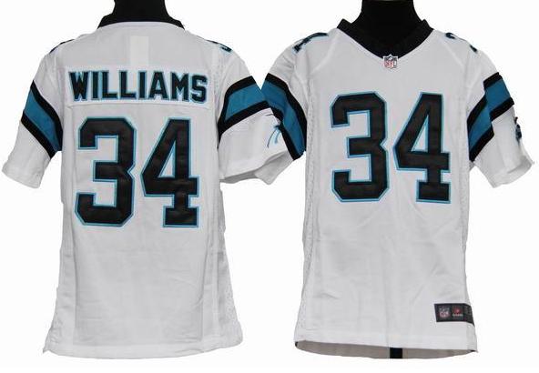 Kids Nike Carolina Panthers #34 DeAngelo Williams White Nike NFL Jerseys Cheap