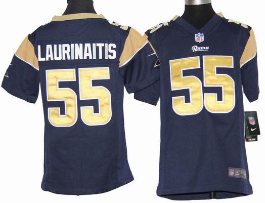 Kids Nike St.Louis Rams 55# James Laurinaitis Blue Nike NFL Jerseys Cheap