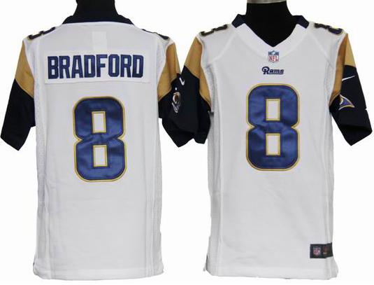 Kids Nike St. Louis Rams 8# Sam Bradford White Nike NFL Jerseys Cheap