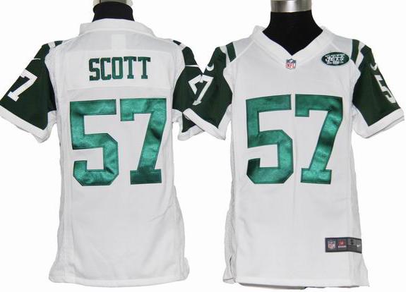 Kids Nike New York Jets 57# Bart Scott White Nike NFL Jerseys Cheap