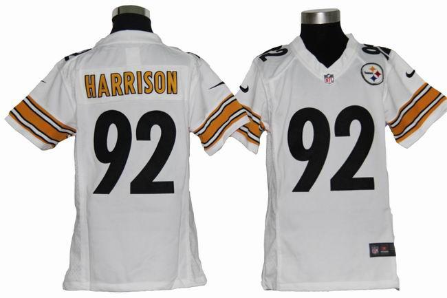 Kids Nike Pittsburgh Steelers #92 James Harrison White Nike NFL Jerseys Cheap