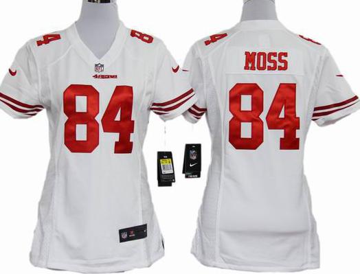 Cheap Women Nike San Francisco 49ers 84 Randy Moss White Nike NFL Jerseys