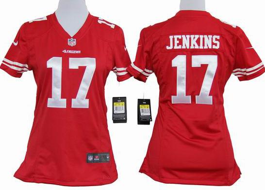 Cheap Women Nike San Francisco 49ers 17# A.J.Jenkins Red Nike NFL Jerseys