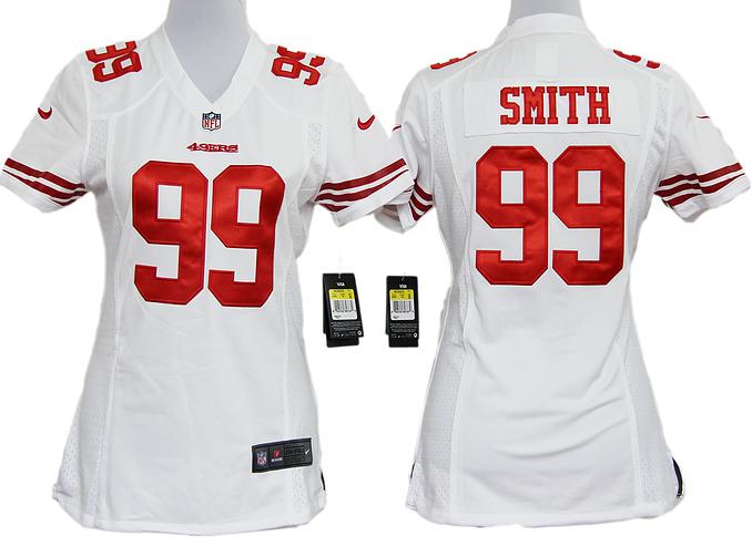 Cheap Women Nike San Francisco 49ers #99 Aldon Smith White Nike NFL Jerseys
