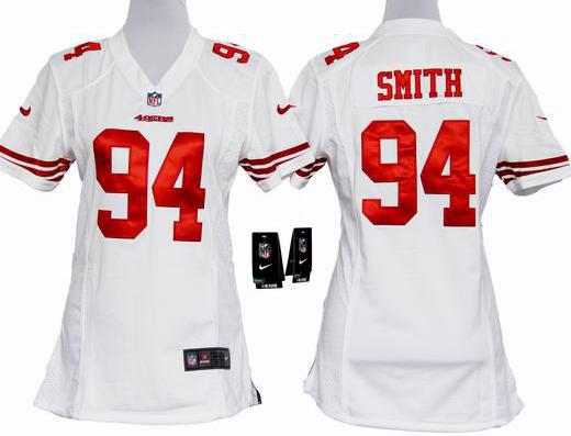 Cheap Women Nike San Francisco 49ers #94 Justin Smith White Nike NFL Jerseys