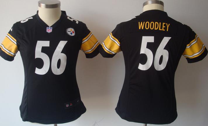 Cheap Women Nike Pittsburgh Steelers #56 Lamarr Woodley Black Nike NFL Jerseys