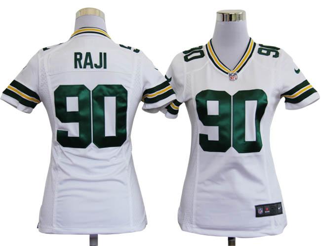 Cheap Women Nike Green Bay Packers #90 B.J. Raji White Nike NFL Jerseys