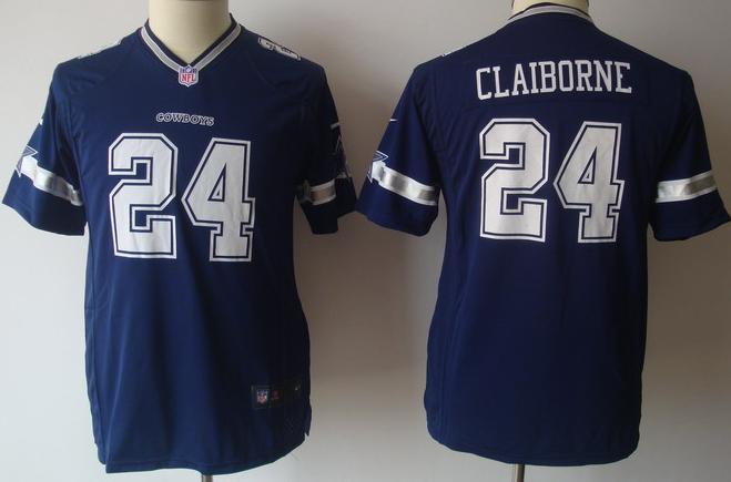 Kid Nike Dallas Cowboys 24# Morris Claiborne Blue Nike NFL Jerseys Cheap