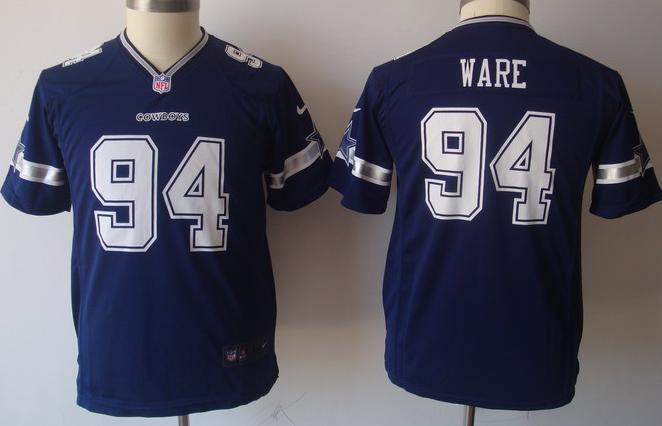 Kids Nike Dallas Cowboys #94 DeMarcus Ware Blue Nike NFL Jerseys Cheap