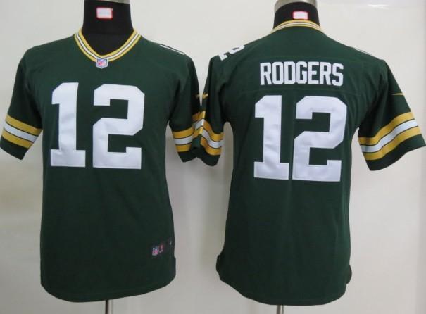 Kids Nike Green Bay Packers #12 Aaron Rodgers Green Nike NFL Jerseys Cheap
