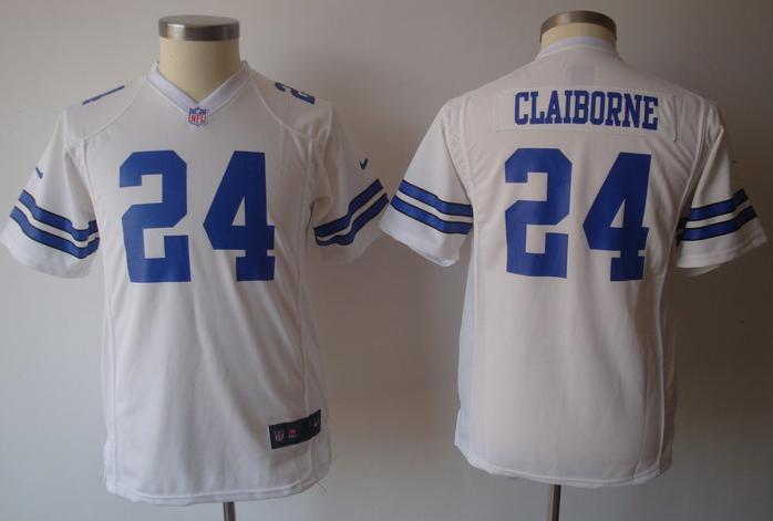 Kid Nike Dallas Cowboys 24# Morris Claiborne White Nike NFL Jerseys Cheap