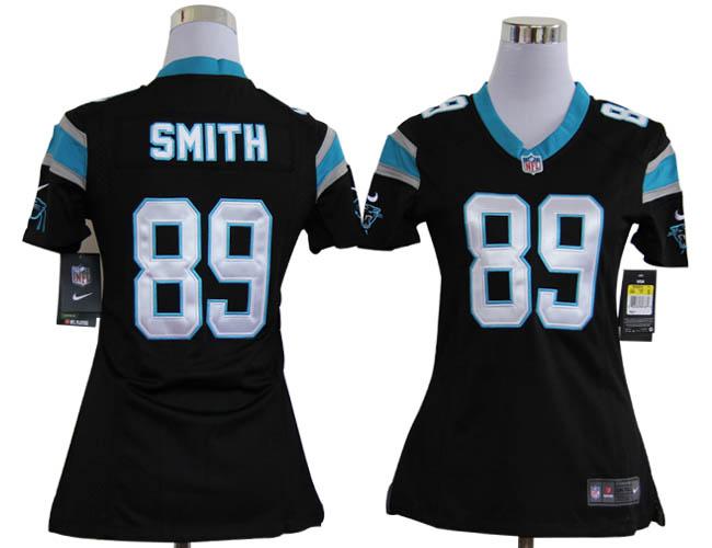 Cheap Women Nike Carolina Panthers #89 Steve Smith Black Nike NFL Jerseys