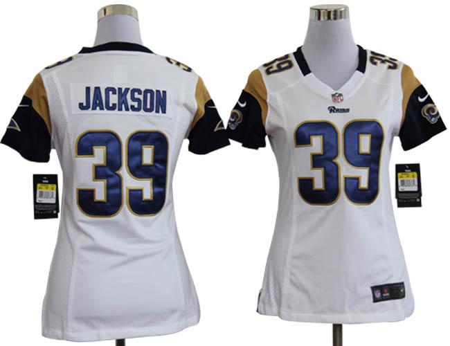 Cheap Women Nike St. Louis Rams 39# Steven Jackson White Nike NFL Jerseys