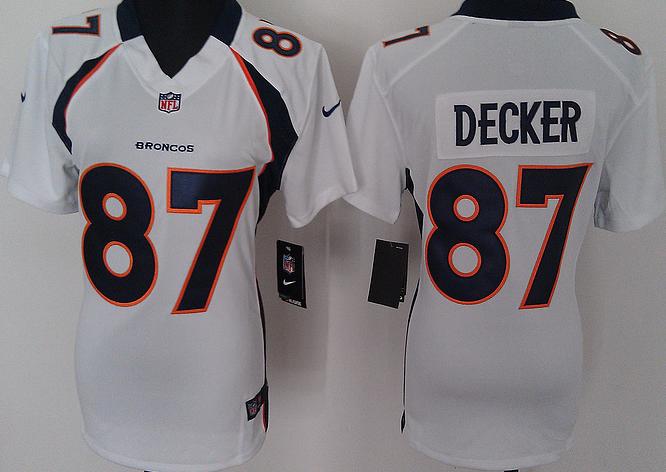 Cheap Women Nike Denver Broncos 87# Eric Decker White Nike NFL Jerseys